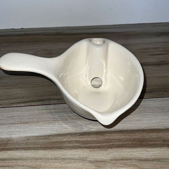 VINTAGE MID CENTURY MODERN CERAMIC HANDLED SAUCE GRAVY BOAT SEPARATOR - Picture 3 of 7